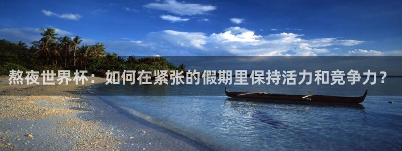 2026世界杯官网：熬夜世界杯：如何在紧张的假期里保持活力和竞争力？